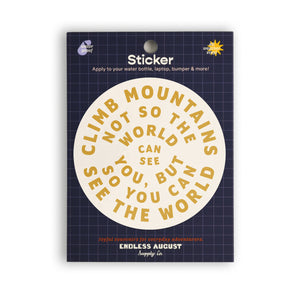 Climb Mountains Large Sticker - yellow