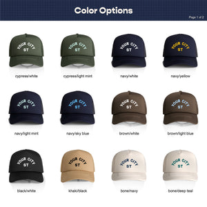 Customizable Arch Text Recycled Trucker Hat