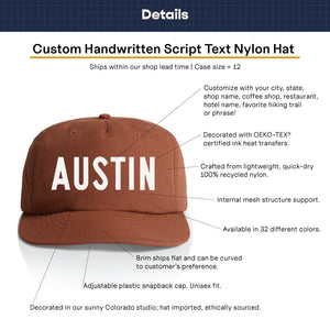 Customizable Block Text Nylon Hat