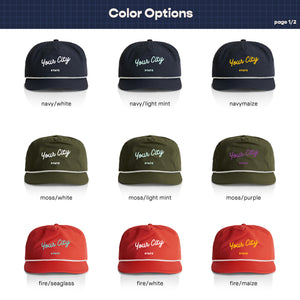 Customizable Handwritten Script Text Nylon Rope Hat