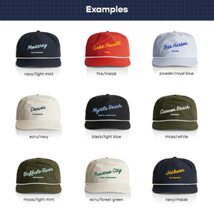 Customizable Handwritten Script Text Nylon Rope Hat