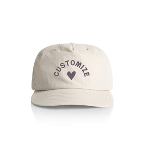 Customizable Heart Nylon Hat - bone