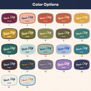 Customizable Dotty Handwritten Script City Sticker