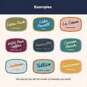 Customizable Dotty Handwritten Script City Sticker