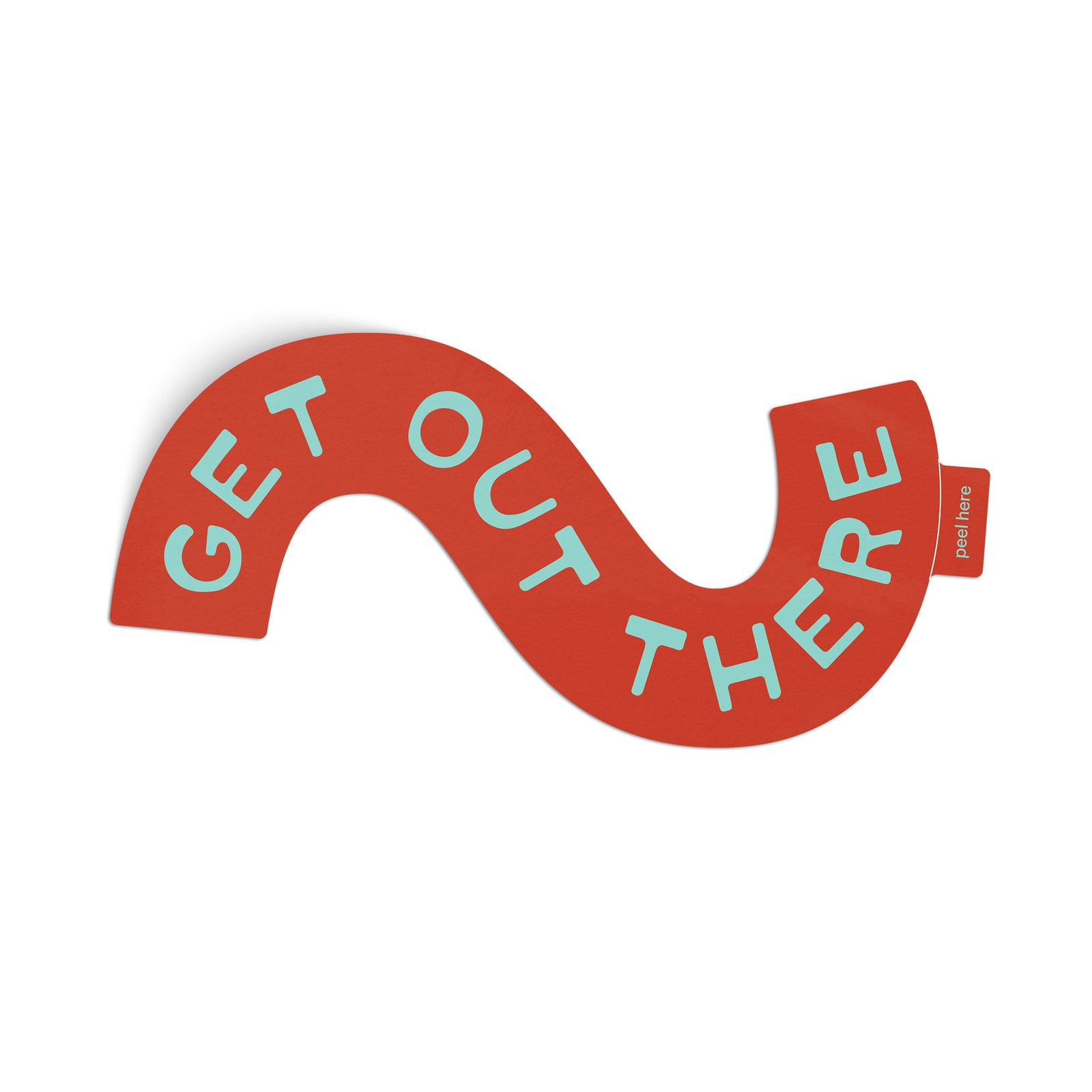 Get Out There Large Sticker - red