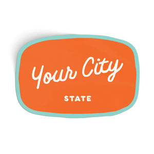 Customizable Handwritten Script City Sticker