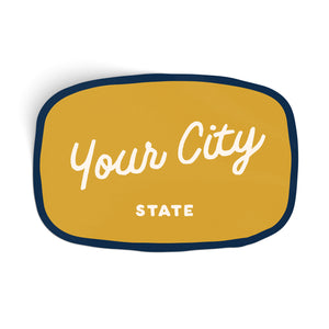 Customizable Handwritten Script City Sticker