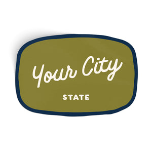 Customizable Handwritten Script City Sticker