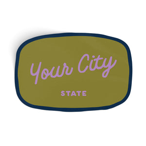 Customizable Handwritten Script City Sticker