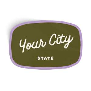 Customizable Handwritten Script City Sticker