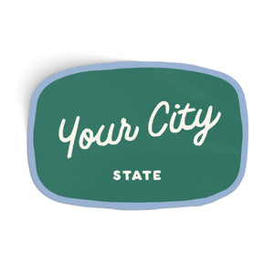 Customizable Handwritten Script City Sticker