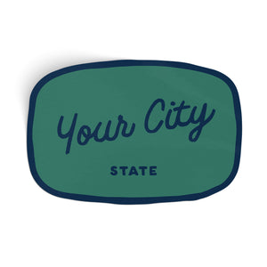 Customizable Handwritten Script City Sticker