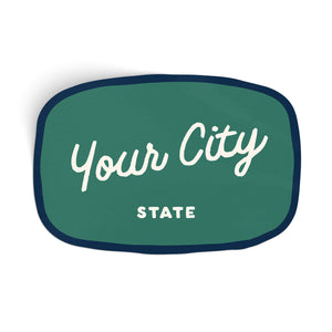 Customizable Handwritten Script City Sticker