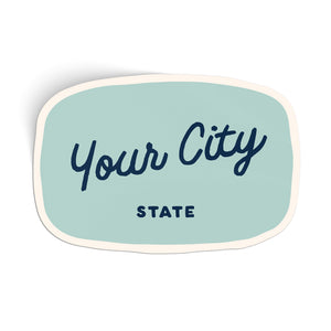 Customizable Handwritten Script City Sticker