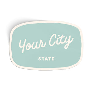 Customizable Handwritten Script City Sticker