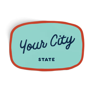 Customizable Handwritten Script City Sticker