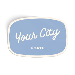 Customizable Handwritten Script City Sticker