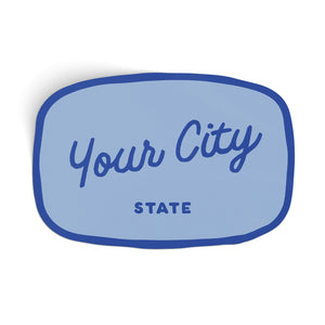 Customizable Handwritten Script City Sticker