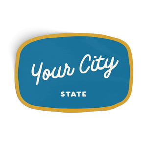 Customizable Handwritten Script City Sticker