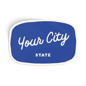 Customizable Handwritten Script City Sticker