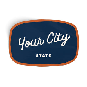 Customizable Handwritten Script City Sticker