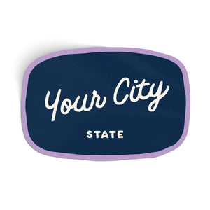 Customizable Handwritten Script City Sticker