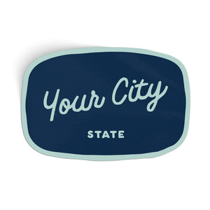 Customizable Handwritten Script City Sticker