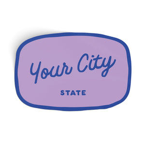 Customizable Handwritten Script City Sticker