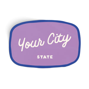 Customizable Handwritten Script City Sticker