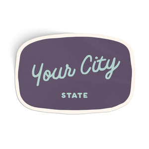 Customizable Handwritten Script City Sticker