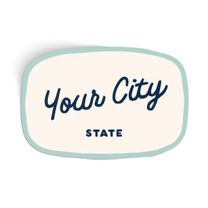 Customizable Handwritten Script City Sticker