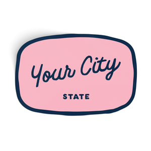 Customizable Handwritten Script City Sticker