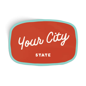 Customizable Handwritten Script City Sticker