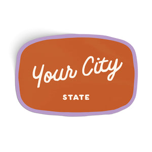 Customizable Handwritten Script City Sticker