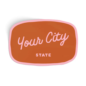Customizable Handwritten Script City Sticker