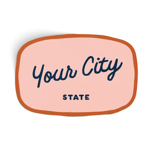 Customizable Handwritten Script City Sticker