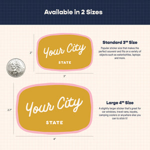 Customizable Handwritten Script City Sticker