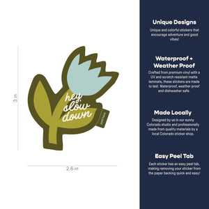Hey, Slow Down Flower Sticker - green