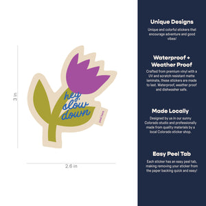 Hey, Slow Down Flower Sticker - purple