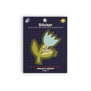 Hey, Slow Down Flower Sticker - green
