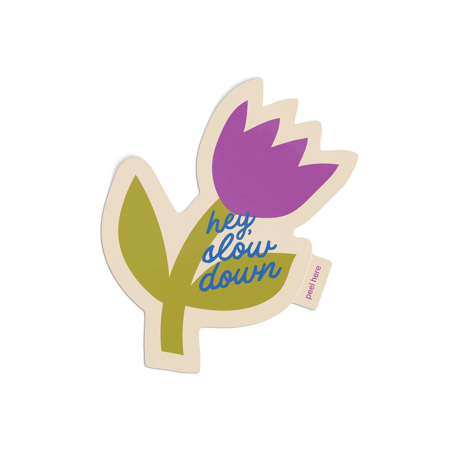 Hey, Slow Down Flower Sticker - purple