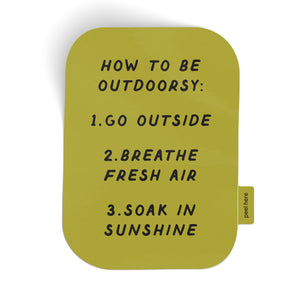 How To Be Outdoorsy Large Sticker