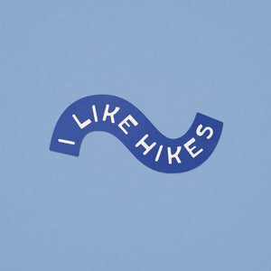 I Like Hikes Sticker - blue