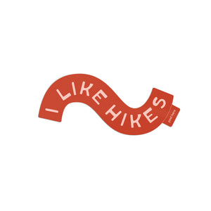 I Like Hikes Sticker - red