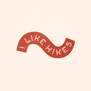 I Like Hikes Sticker - red