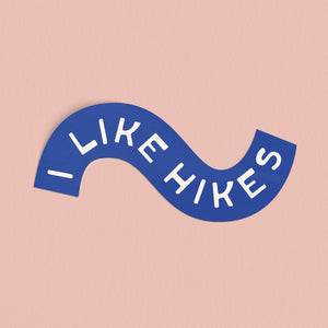 I Like Hikes Sticker - blue