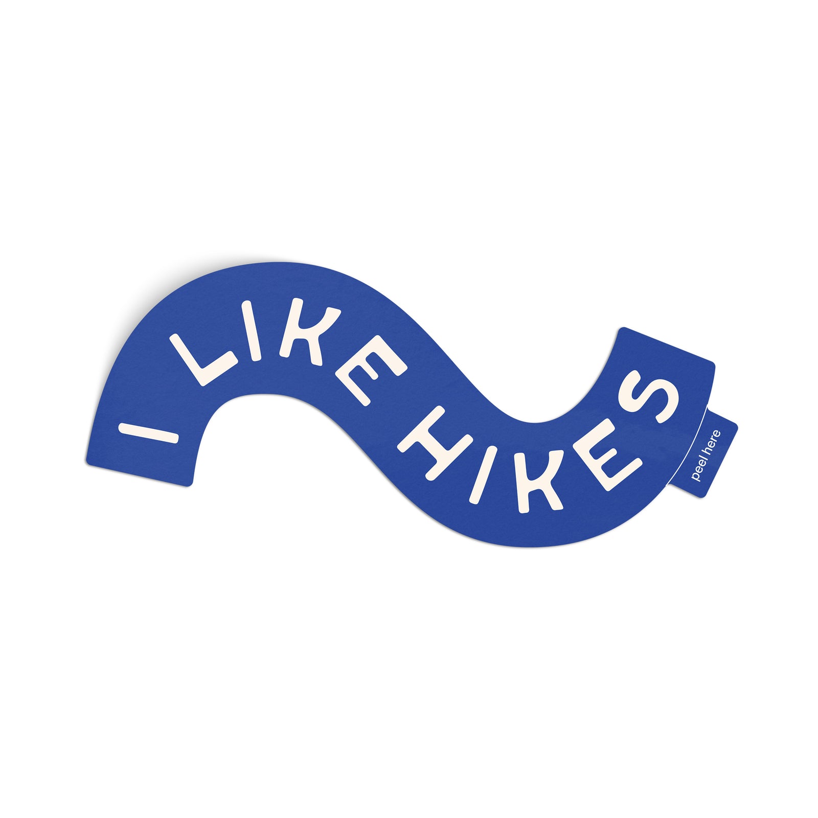 I Like Hikes Large Sticker - blue