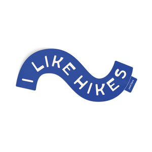 I Like Hikes Sticker - blue