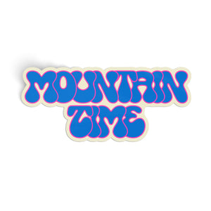 Mountain Time Retro Sticker - blue