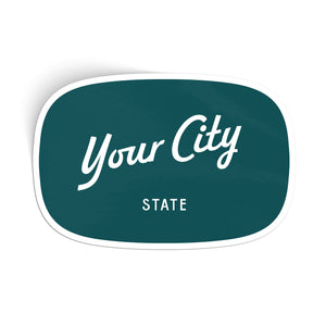 Customizable Script City Vinyl Sticker